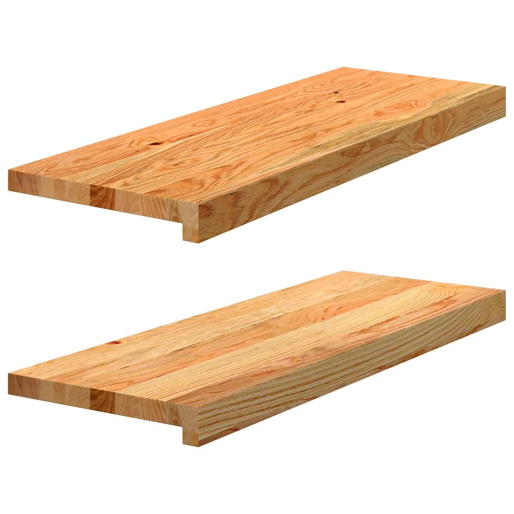Marches d'escalier 2 pcs. Chêne massif marron clair 70x30x2 cm