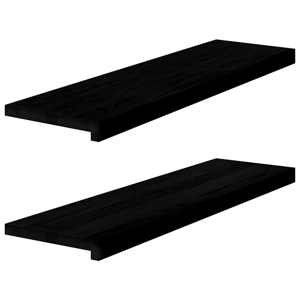 Marches d'escalier 2 p. Marron foncé 90x25x2 cm Chêne massif