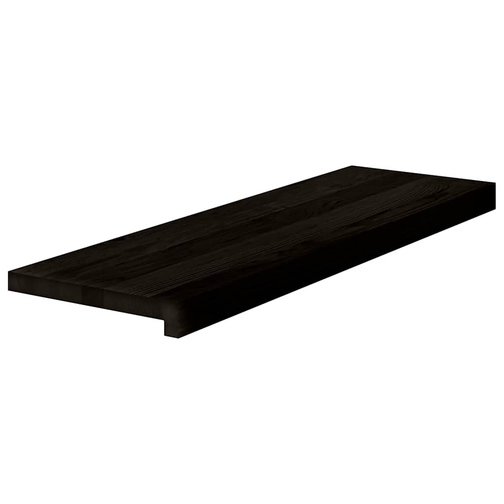 Stair Treads 2 pcs. Dark Brown 80x30x2 cm Solid Oak Wood
