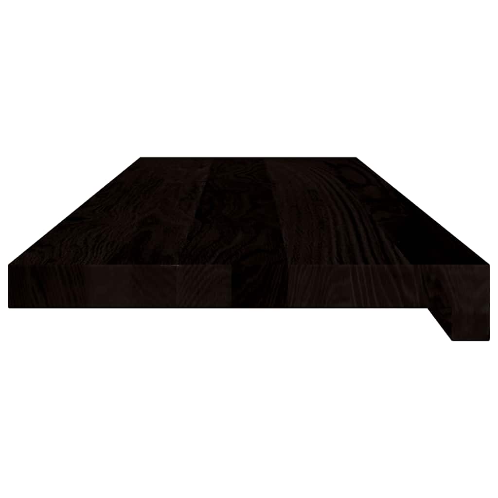 Stair Treads 2 pcs. Dark Brown 80x30x2 cm Solid Oak Wood
