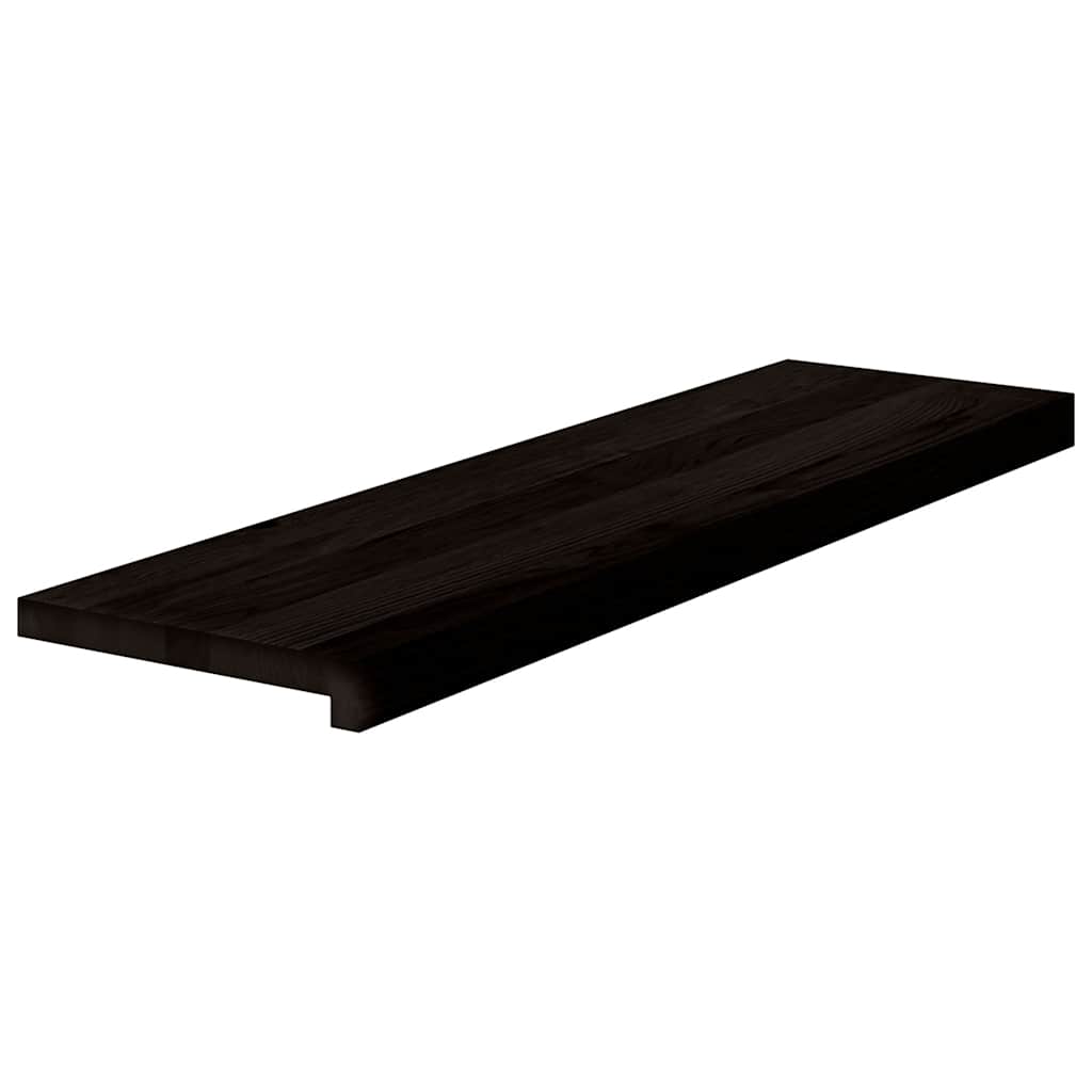 Stair Treads 2 pcs. Dark Brown 90x30x2 cm Solid Oak
