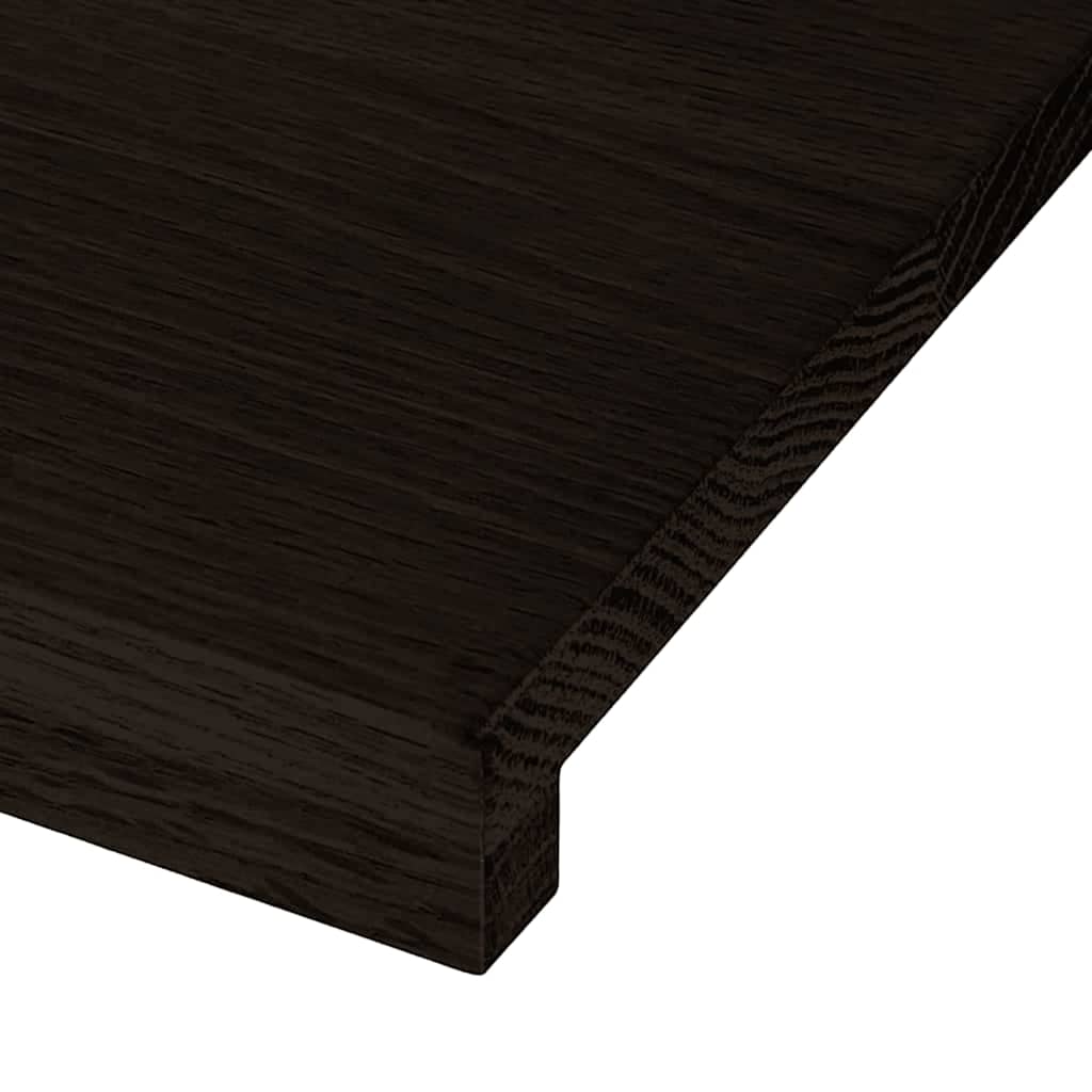 Stair Treads 2 pcs. Dark Brown 90x30x2 cm Solid Oak