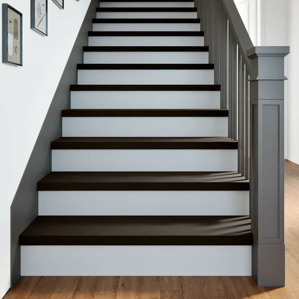 Stair Treads 2 pcs. Dark Brown 90x30x2 cm Solid Oak