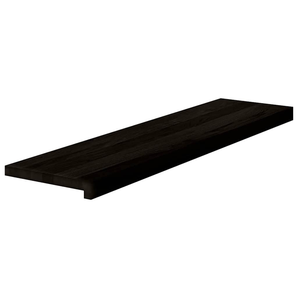 Stair treads 2 pcs. Dark brown 100x30x2 cm Solid oak