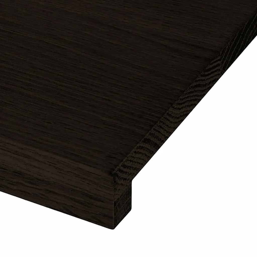Stair treads 2 pcs. Dark brown 100x30x2 cm Solid oak