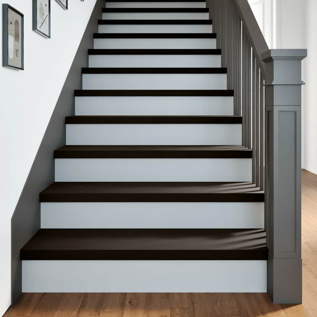 Stair treads 2 pcs. Dark brown 100x30x2 cm Solid oak