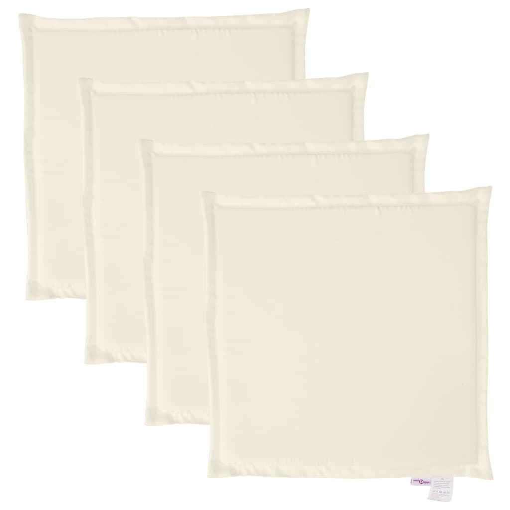Coussins de chaise de jardin 4 pcs Crème 45x45x2 cm Carré