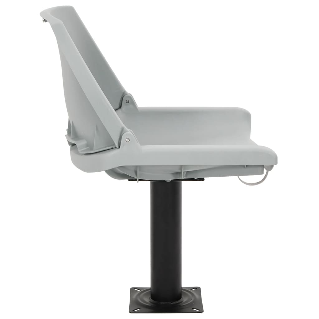 2-tlg. Bootssitz-Set Klappbar Kein Kissen Grau 48x51x41 cm