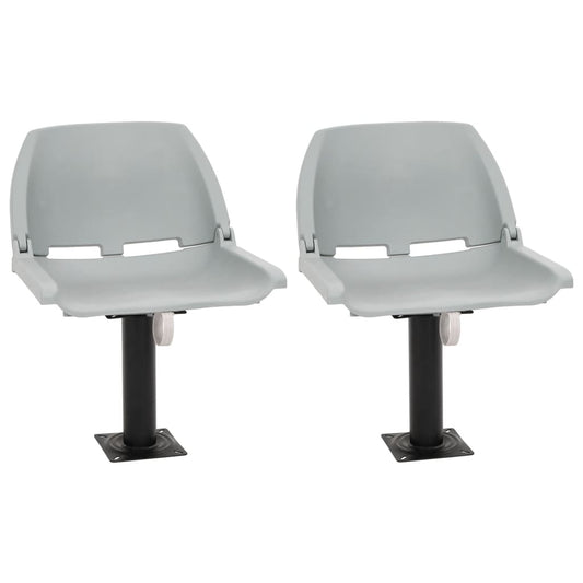 4-pc. Foldable Boat Seat Set No Cushion Gray 48x51x41 cm