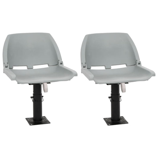 4-tlg. Bootssitz-Set Klappbar Kein Kissen Grau 48x51x41 cm