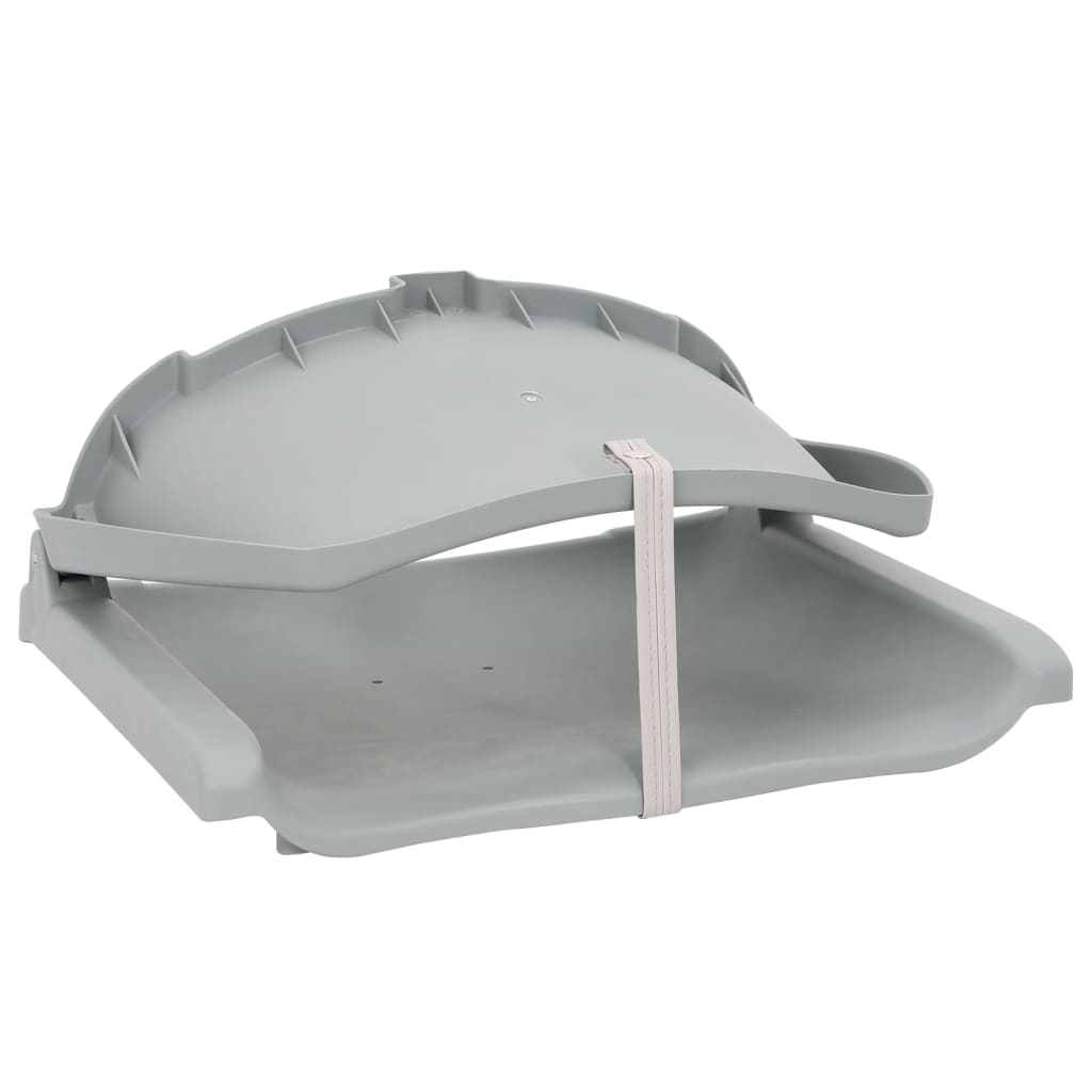 Ensemble de 4 sièges bateau pliants Sans coussin Gris 48x51x41 cm