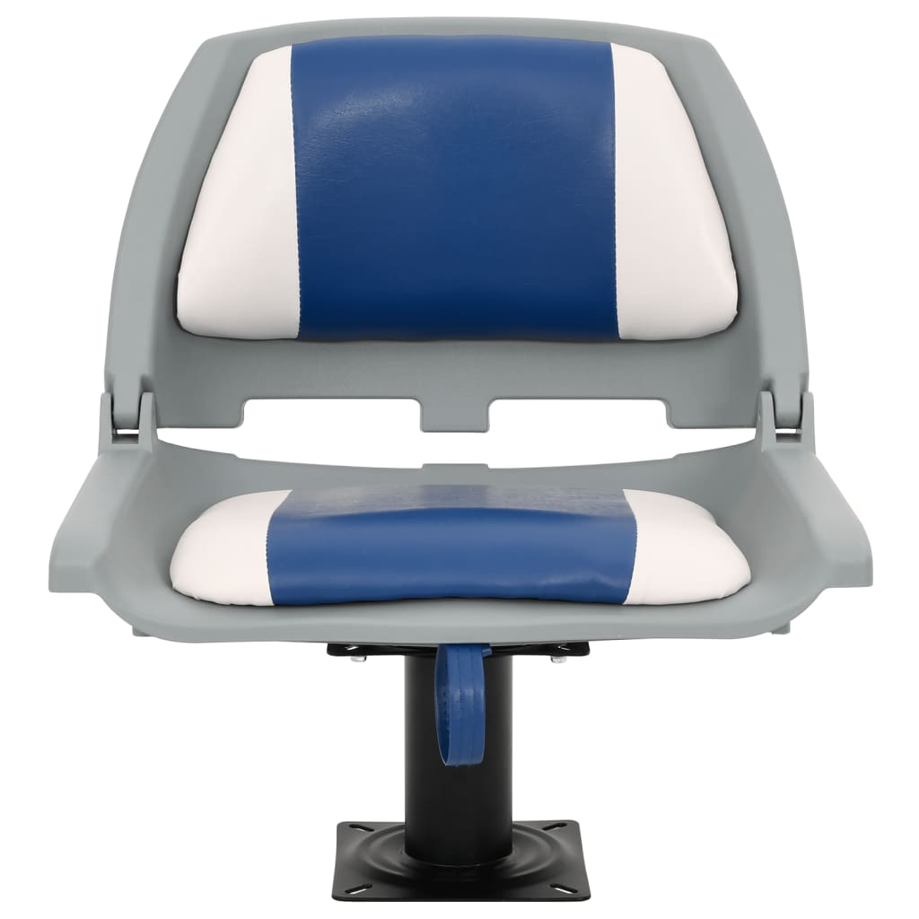 Ensemble de 2 sièges de bateau pliables bleu et blanc 48x51x41 cm