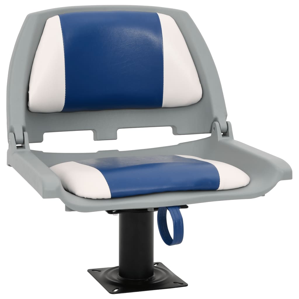 4-pc. Boat Seat Set Foldable Blue and White 48x51x41 cm