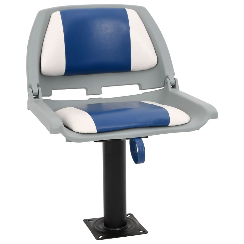 4-Piece Boat Seat Set Foldable Blue and White 48x51x41 cm