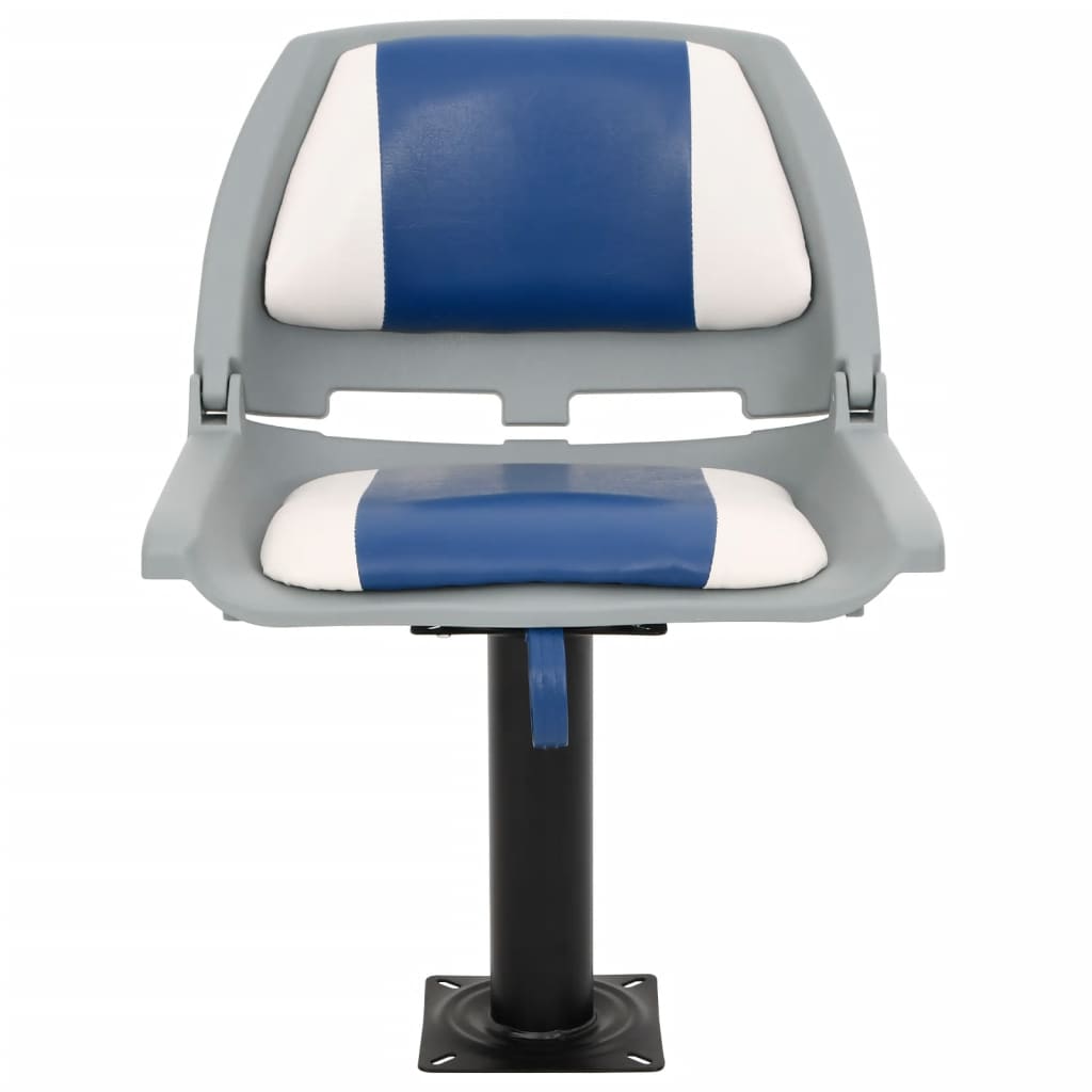 4-Piece Boat Seat Set Foldable Blue and White 48x51x41 cm