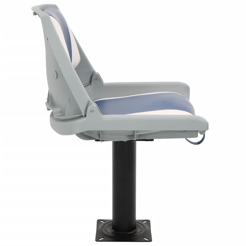 4-Piece Boat Seat Set Foldable Blue and White 48x51x41 cm