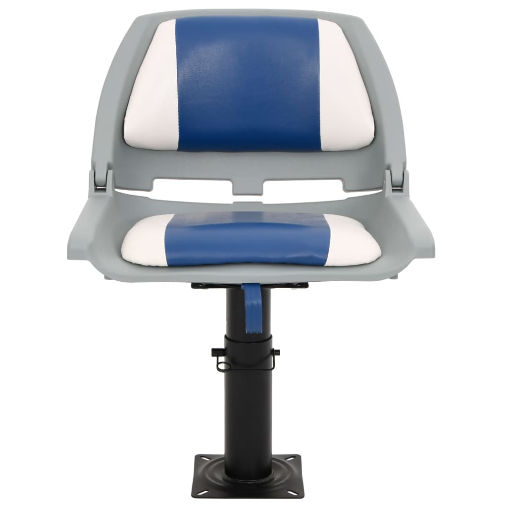 Ensemble de 4 sièges de bateau pliants bleu et blanc 48x51x41 cm