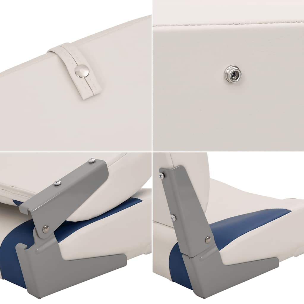 Klappbarer Bootssitz 1 Set Blau und Weiß 41x36x48 cm