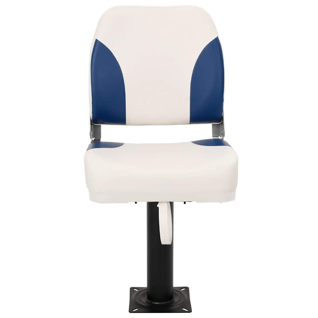 Klappbarer Bootssitz 1 Set Blau und Weiß 41x36x48 cm
