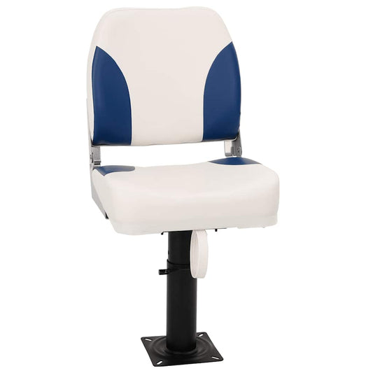 Klappbarer Bootssitz 1 Set Blau und Weiß 41x36x48 cm