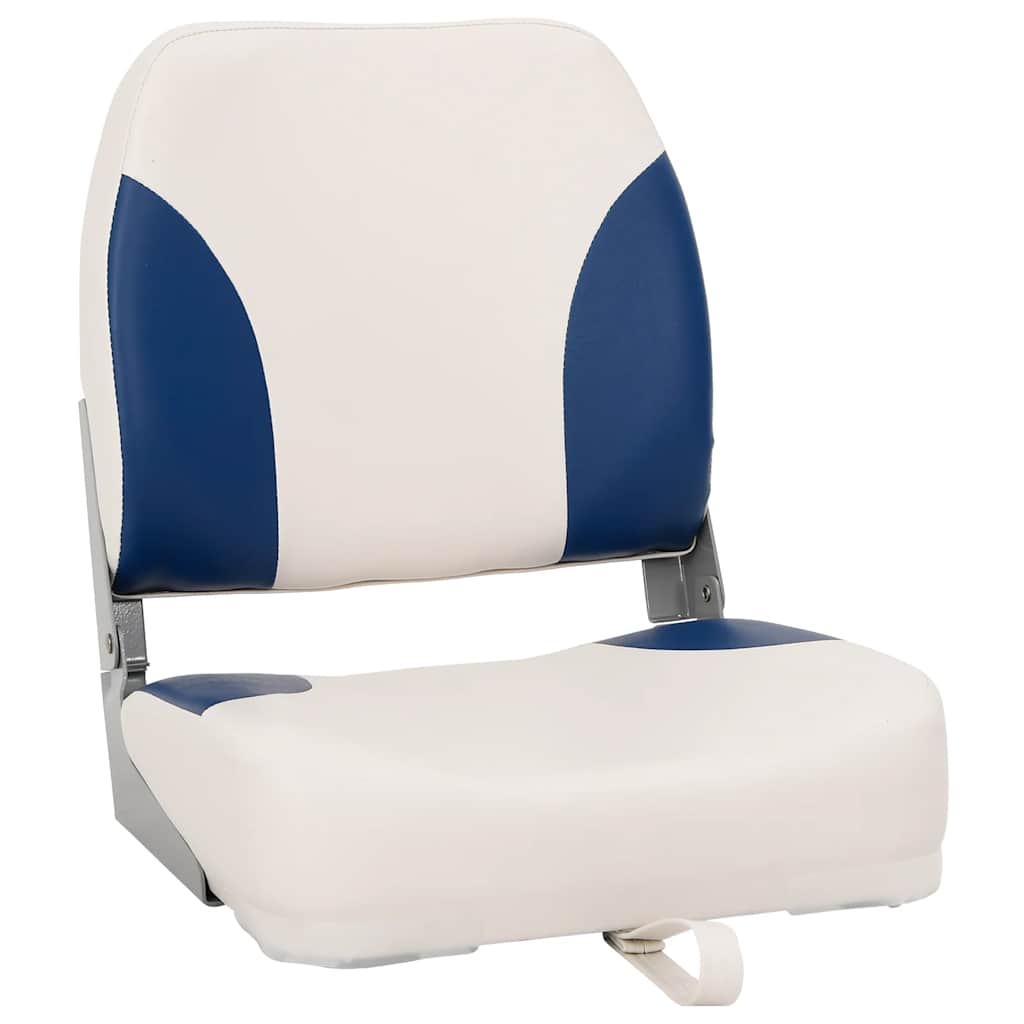 Foldable Boat Seat 1 Set Blue and White 41x36x48 cm