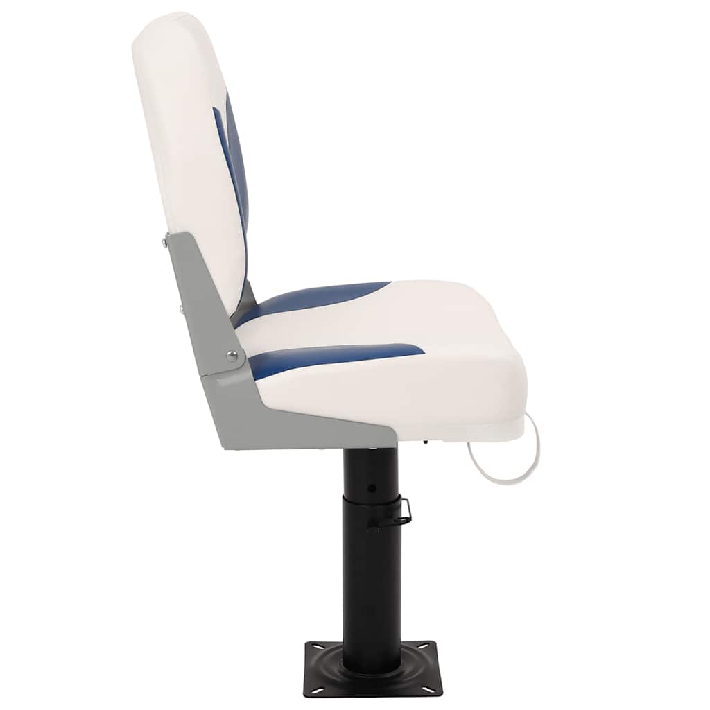 Foldable Boat Seat 1 Set Blue and White 41x36x48 cm