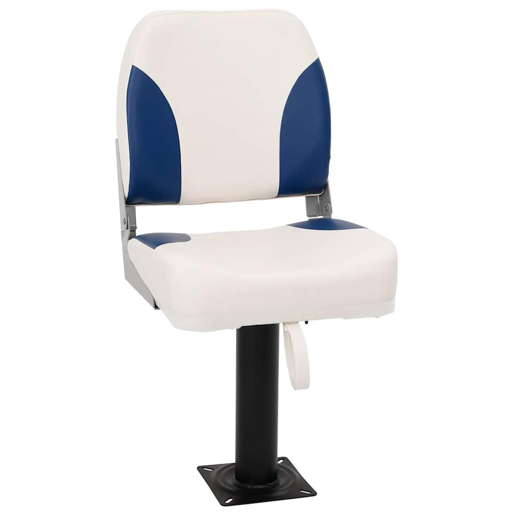 Foldable Boat Seat Set of 2 Blue and White 41x36x48 cm