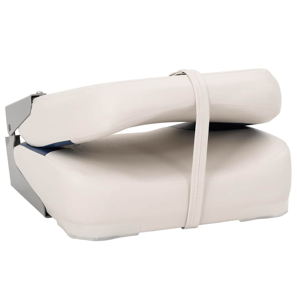 Foldable Boat Seat Set of 2 Blue and White 41x36x48 cm