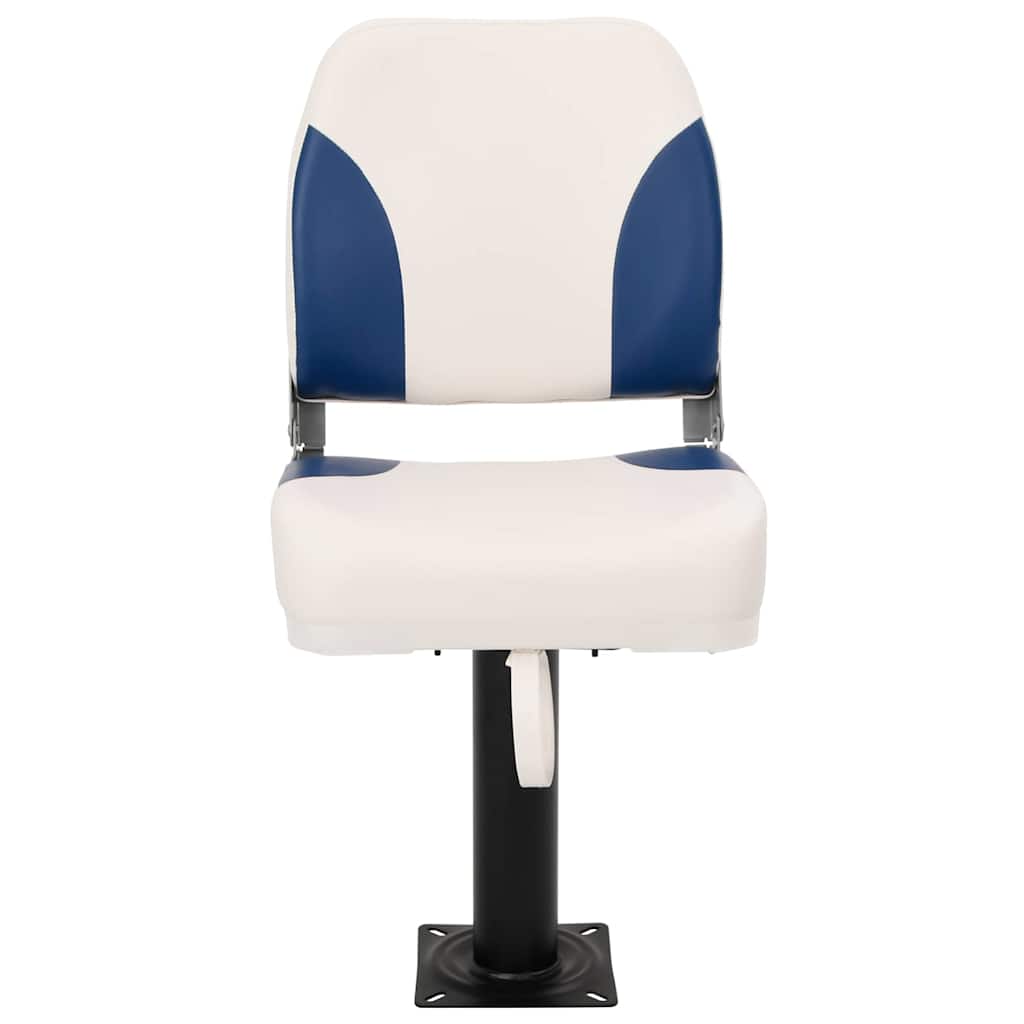 Foldable Boat Seat Set of 2 Blue and White 41x36x48 cm
