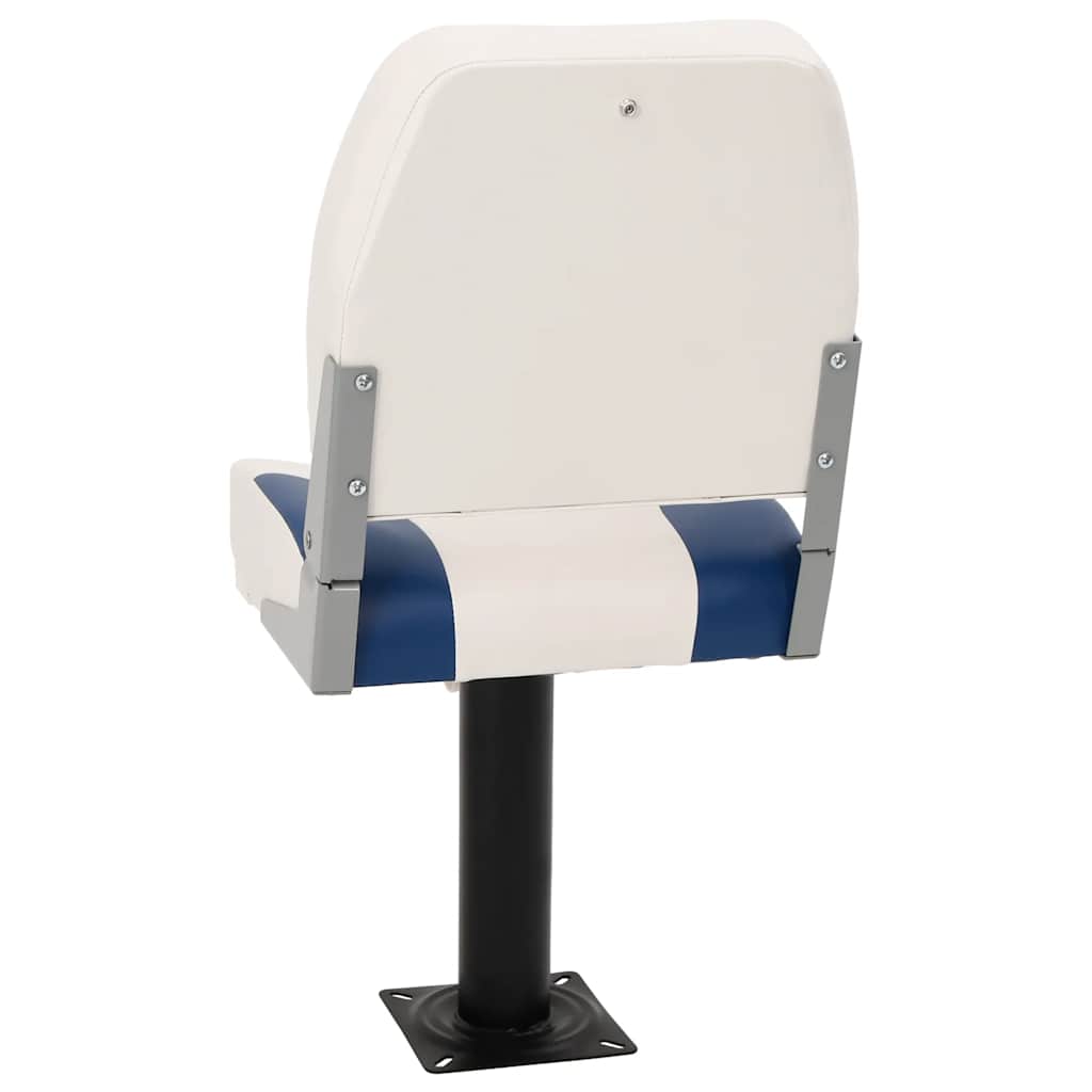 Foldable Boat Seat Set of 2 Blue and White 41x36x48 cm
