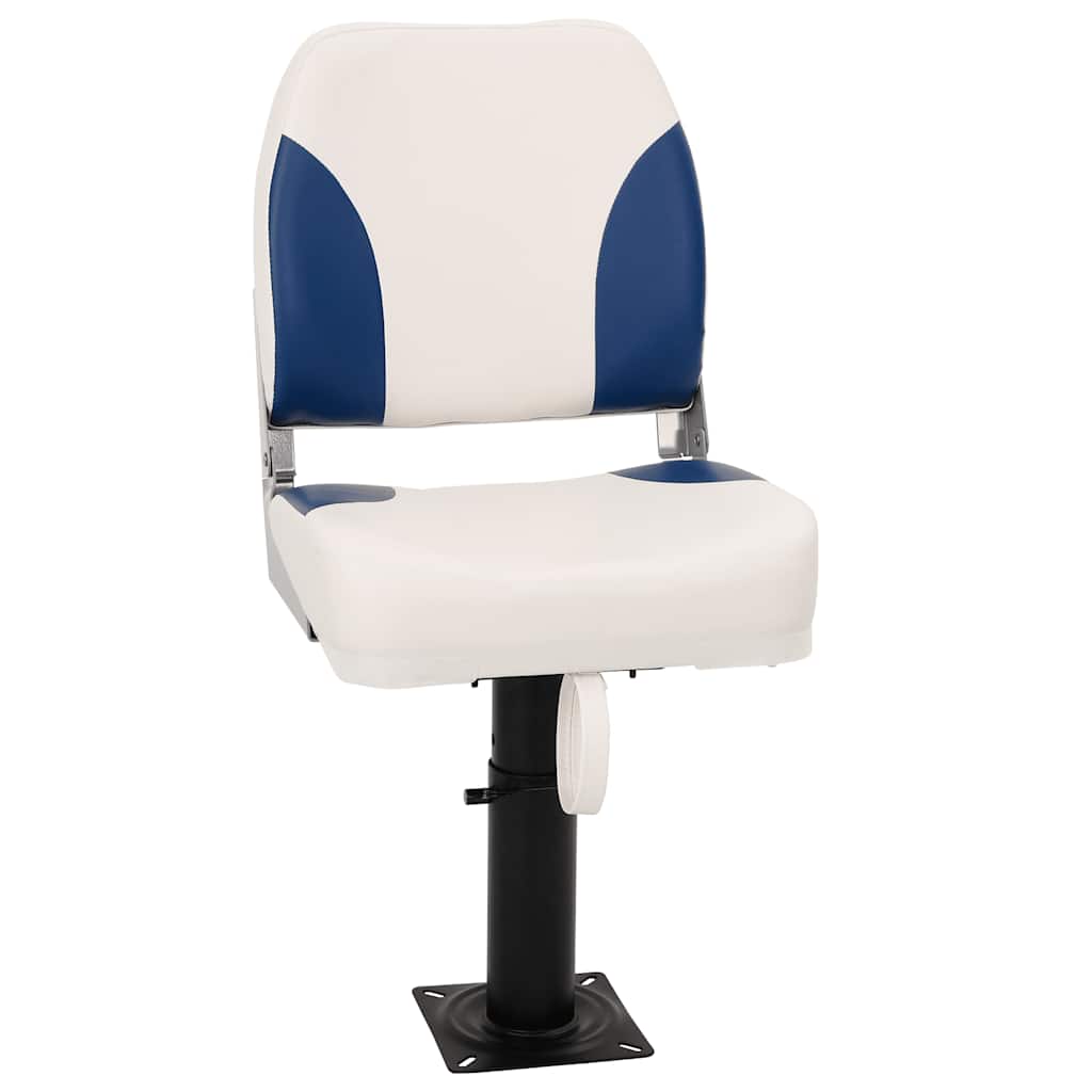 Siège de bateau pliant lot de 2 Bleu et Blanc 41x36x48 cm