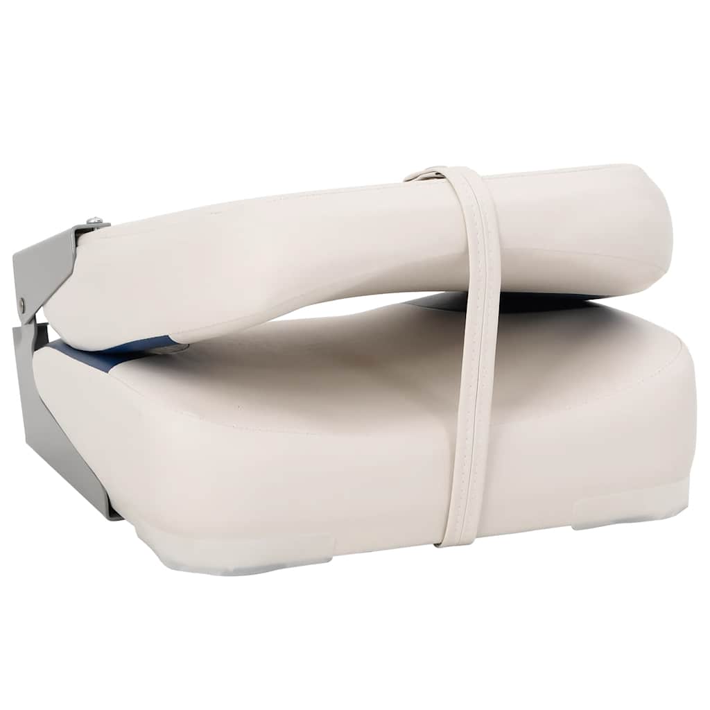 Siège de bateau pliant lot de 2 Bleu et Blanc 41x36x48 cm