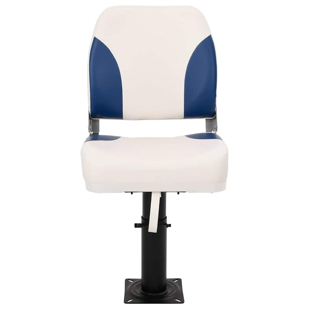 Siège de bateau pliant lot de 2 Bleu et Blanc 41x36x48 cm