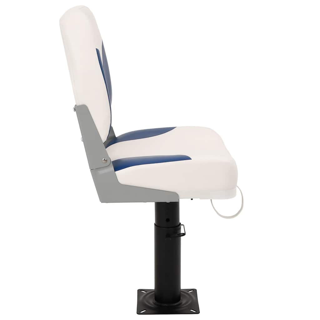 Siège de bateau pliant lot de 2 Bleu et Blanc 41x36x48 cm