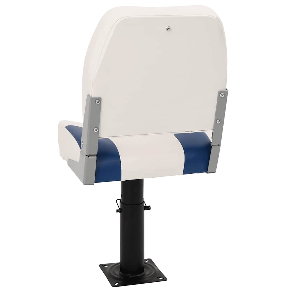 Siège de bateau pliant lot de 2 Bleu et Blanc 41x36x48 cm