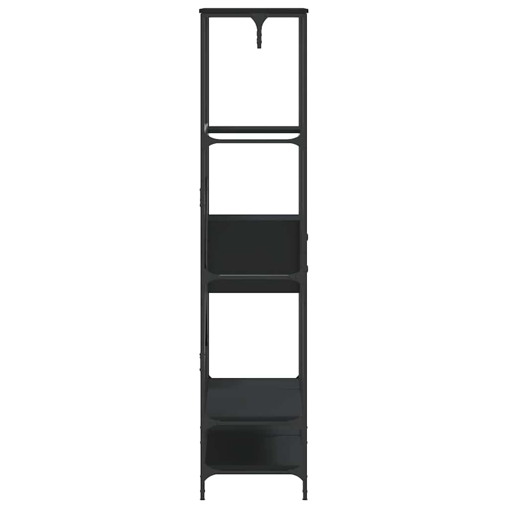Garment Rack with Shelves Black Engineered Wood