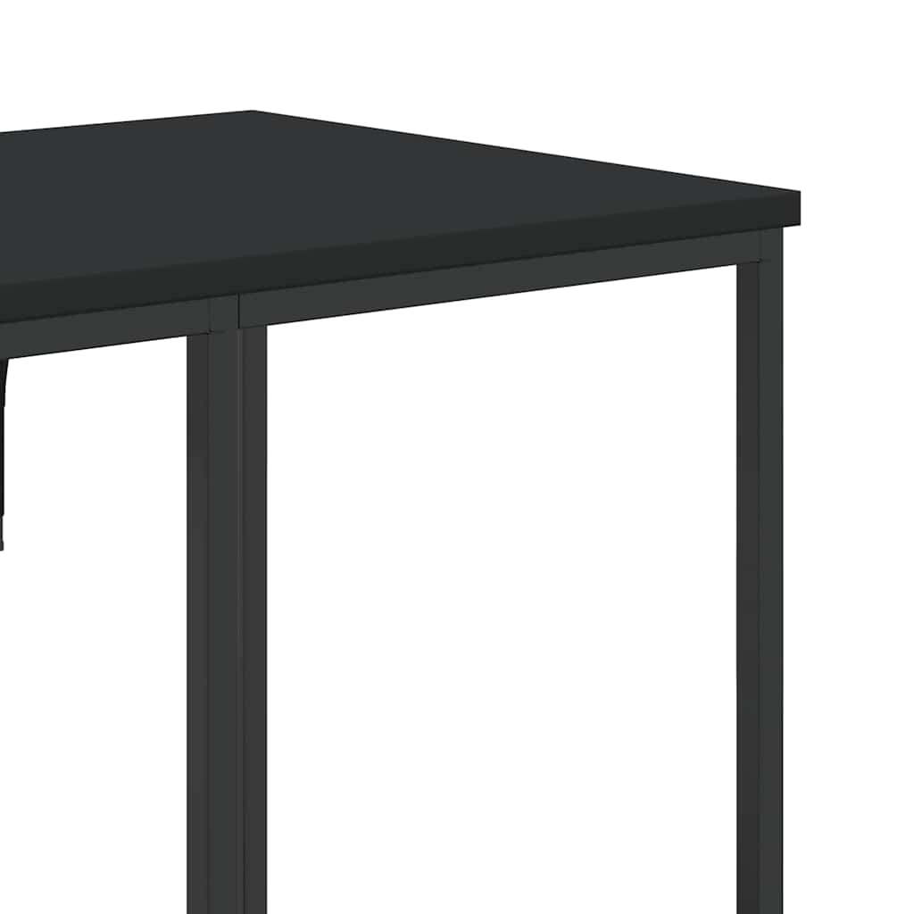 Garment Rack with Shelves Black Engineered Wood