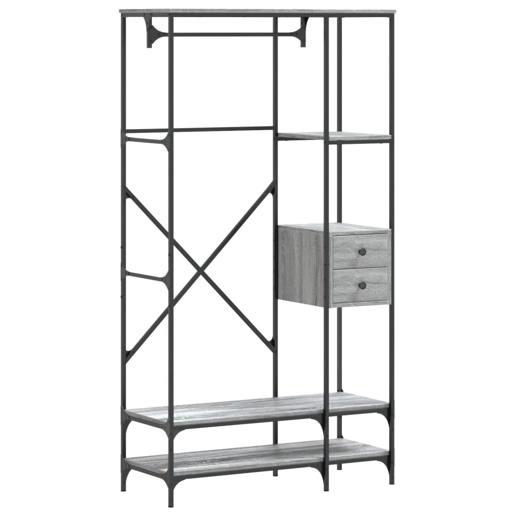 Garment Rack with Shelves Grey Sonoma Engineered Wood