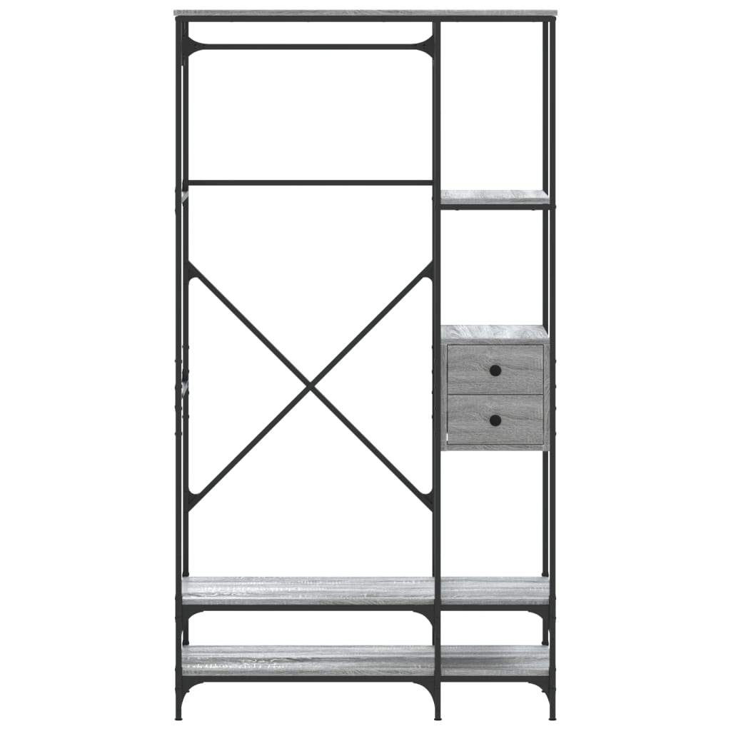 Garment Rack with Shelves Grey Sonoma Engineered Wood
