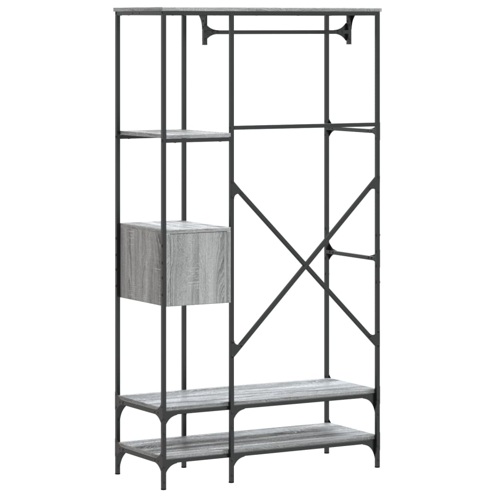 Garment Rack with Shelves Grey Sonoma Engineered Wood
