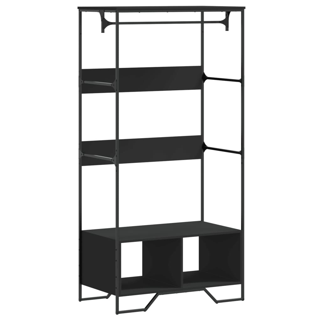 Clothes Rack Black 90x50x180 cm Engineered Wood