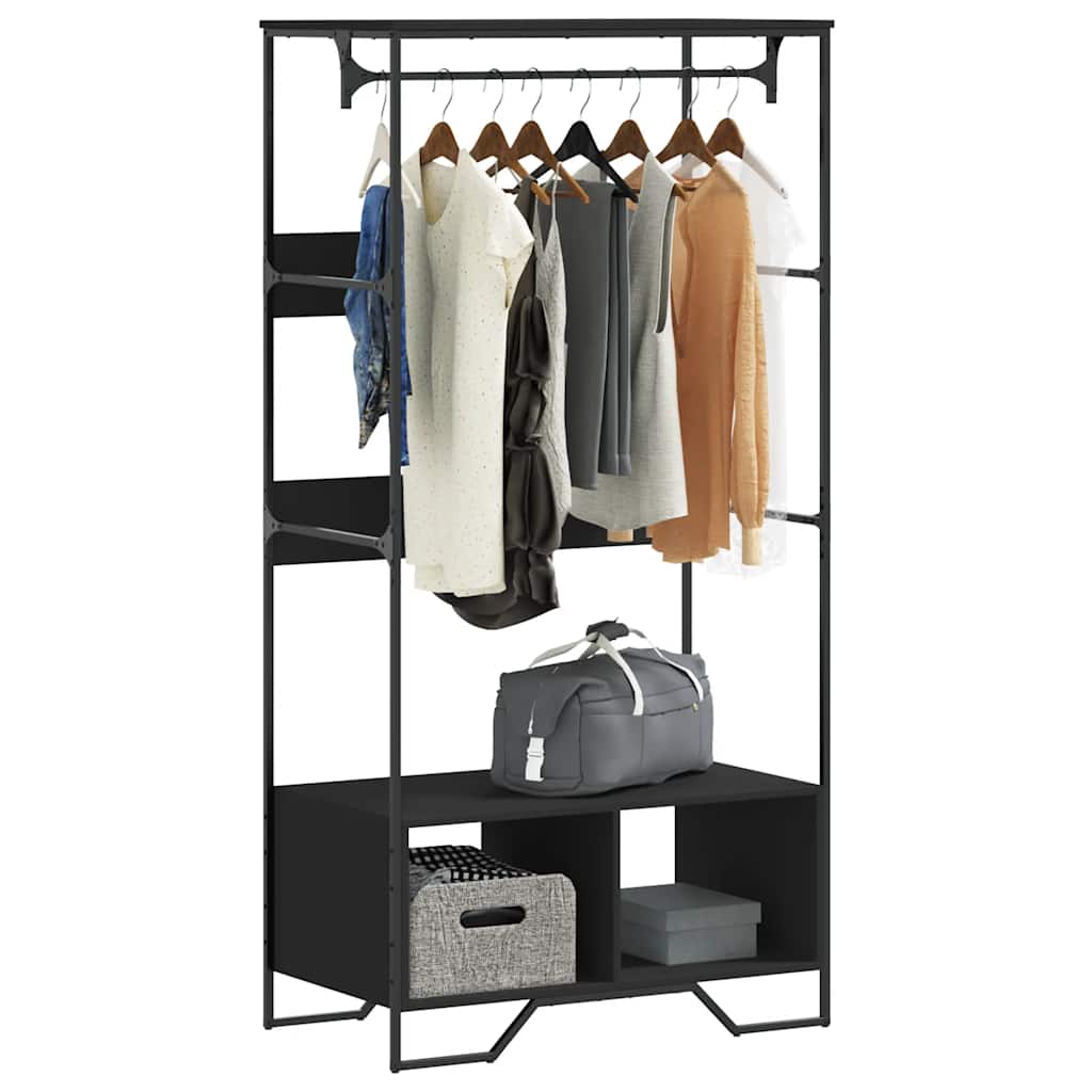 Clothes Rack Black 90x50x180 cm Engineered Wood