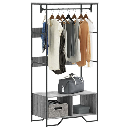 Clothes Rack Grey Sonoma 90x50x180 cm Engineered Wood