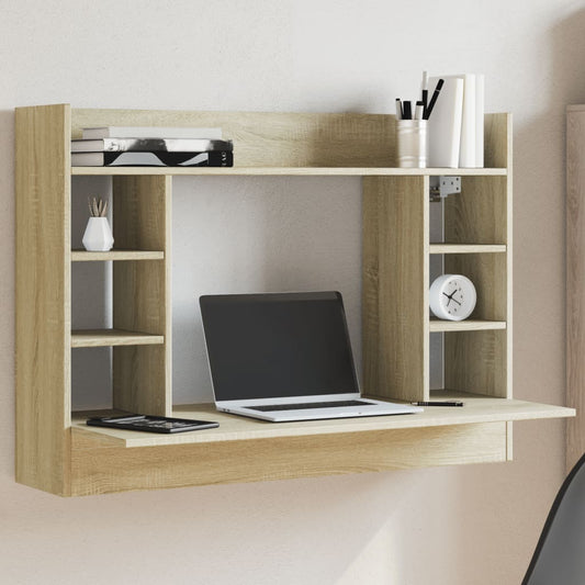 Bureau mural chêne Sonoma 105x48x75 cm aggloméré