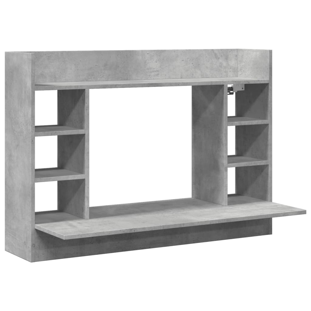 Wall-Mounted Desk Concrete Gray 105x48x75 cm Engineered Wood