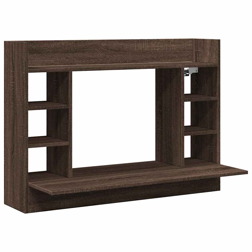Wall-mounted Desk Brown Oak Look 105x48x75 cm Engineered Wood