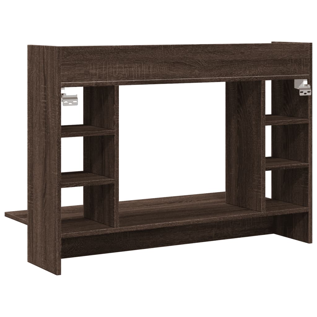 Wall-mounted Desk Brown Oak Look 105x48x75 cm Engineered Wood