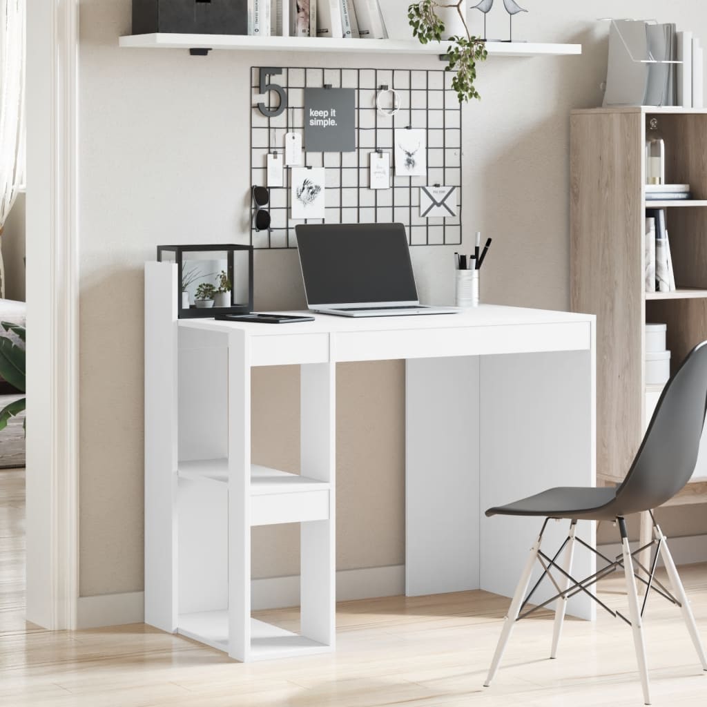 Desk White 103.5x56.5x94 cm Engineered Wood