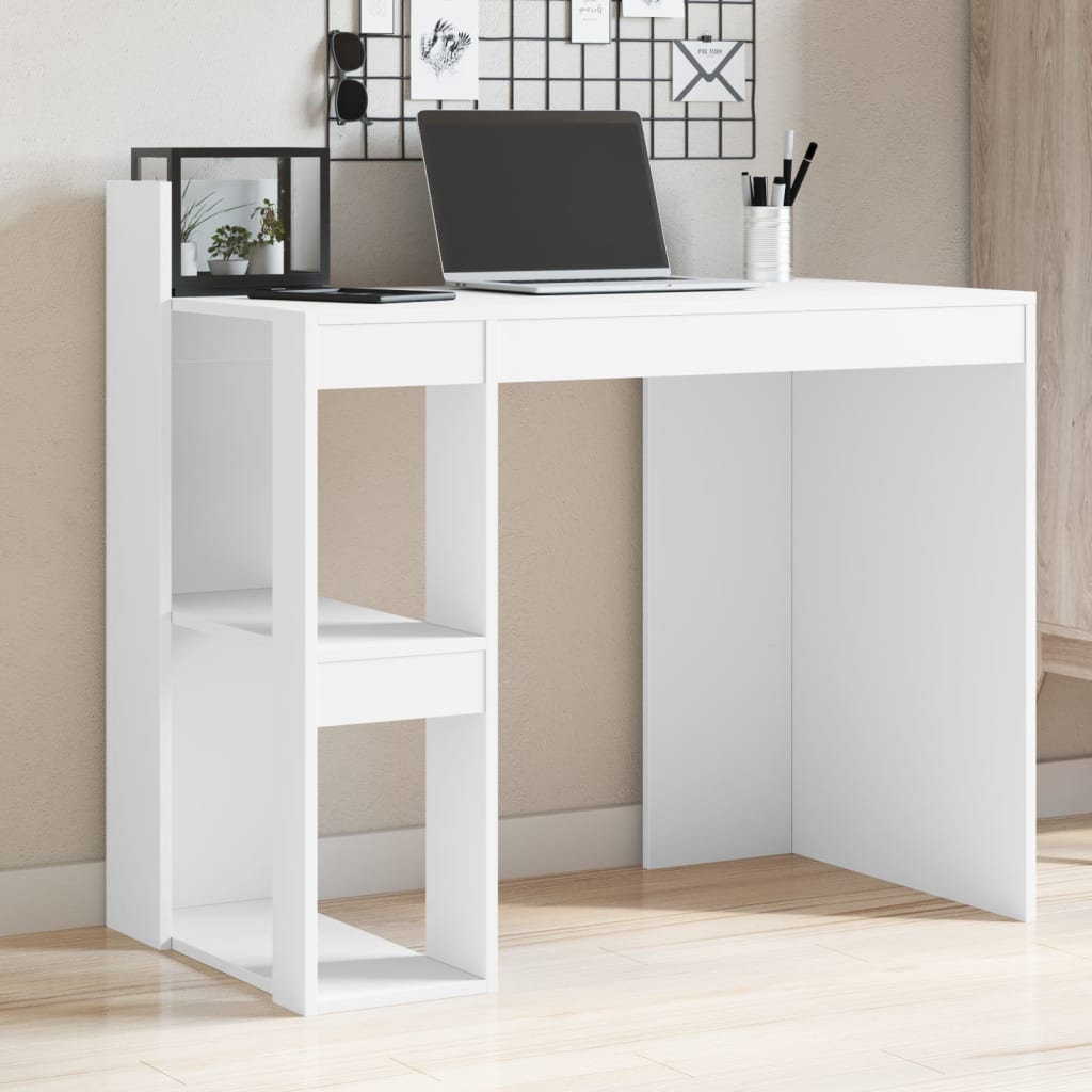 Desk White 103.5x56.5x94 cm Engineered Wood