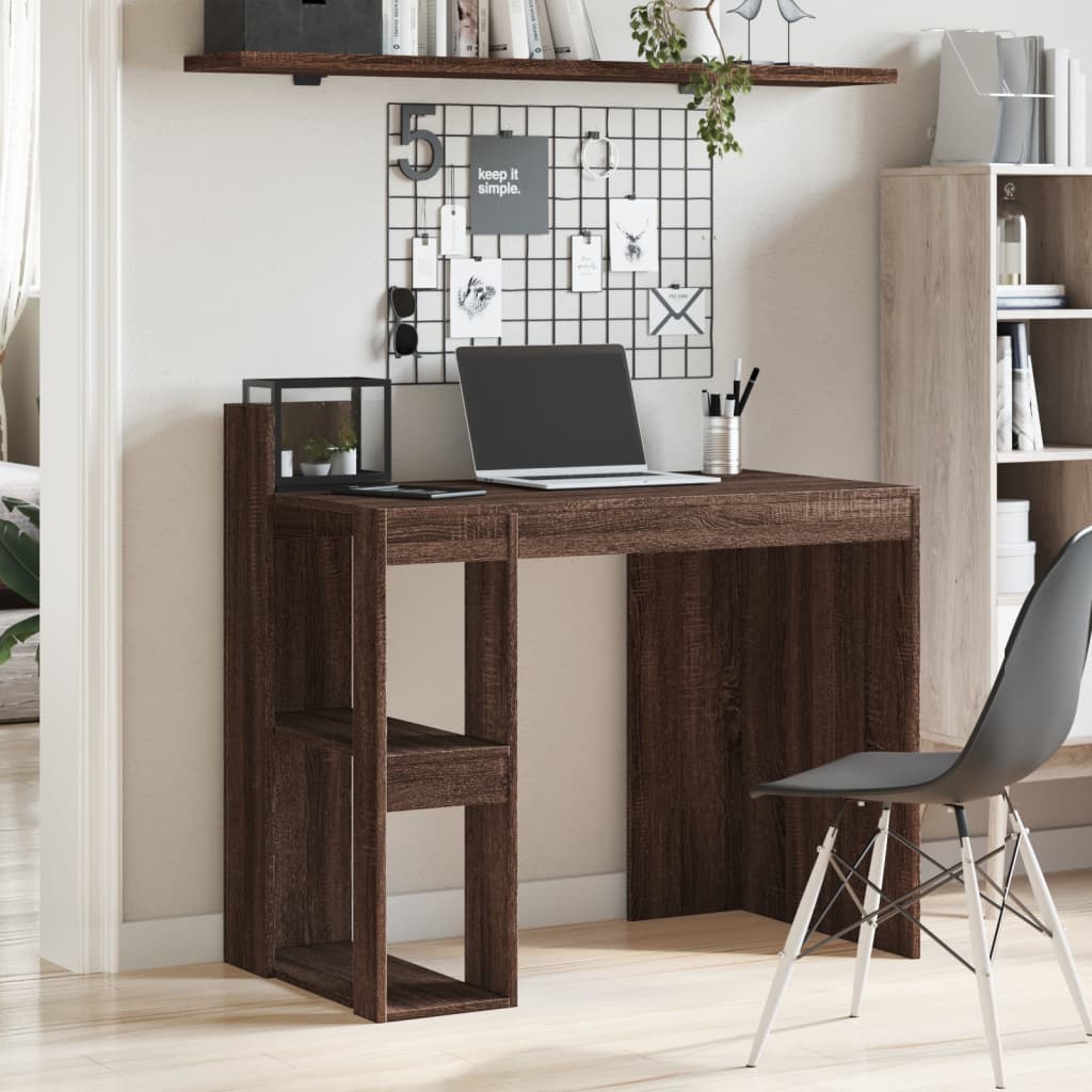 Desk Brown Oak-Effect 103.5x56.5x94 cm Engineered Wood